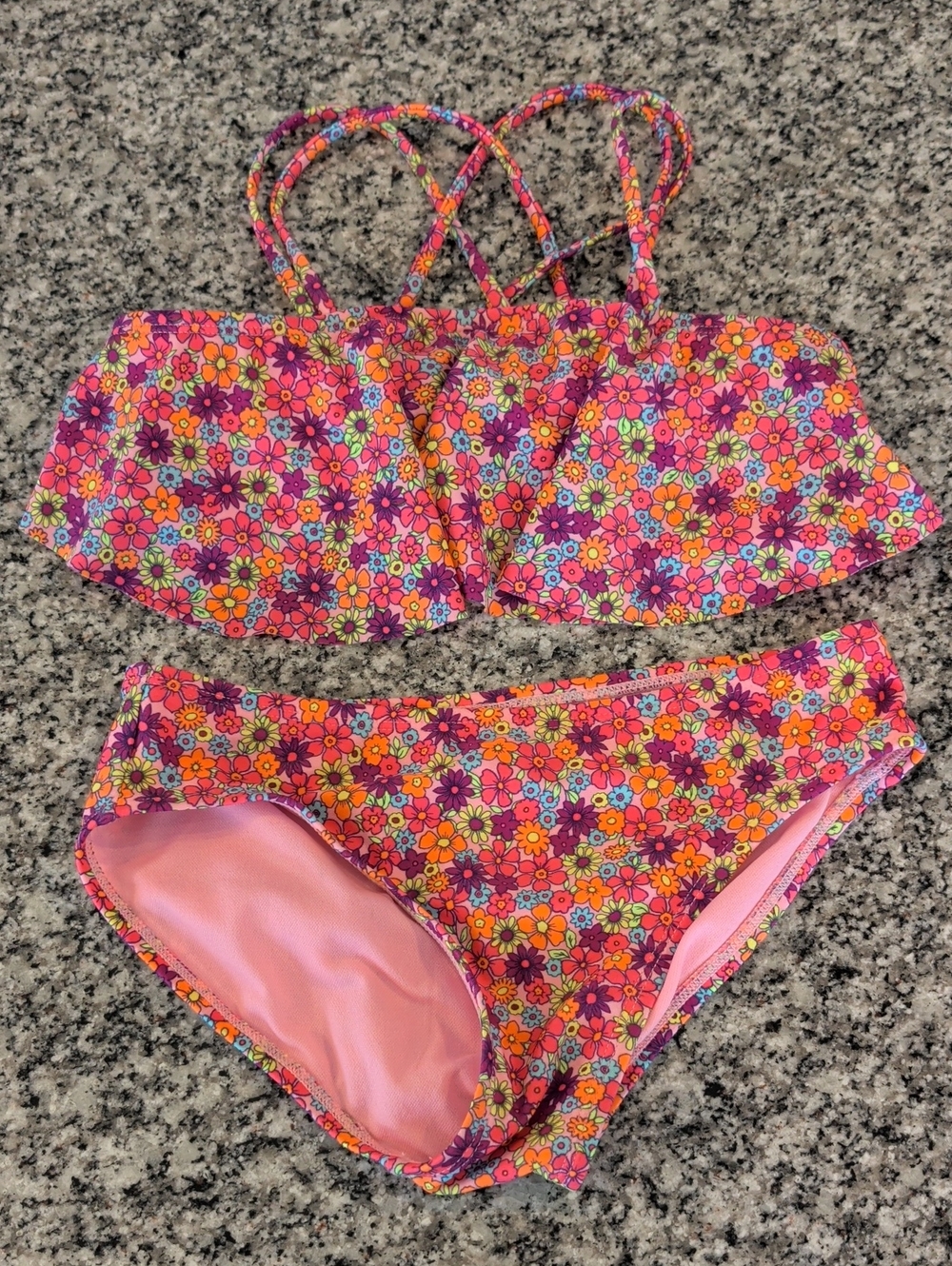 Cat & Jack Pink Floral Girls' Two-Piece Bikini